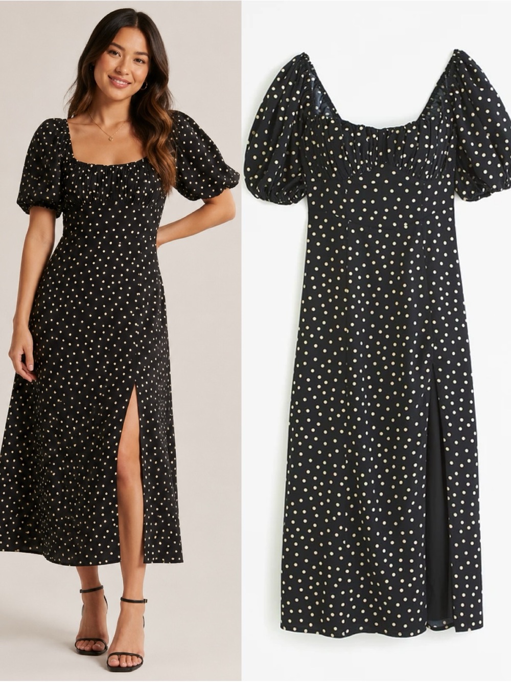 Abercrombie & Fitch Puff Sleeve Midi Dress – Size L
